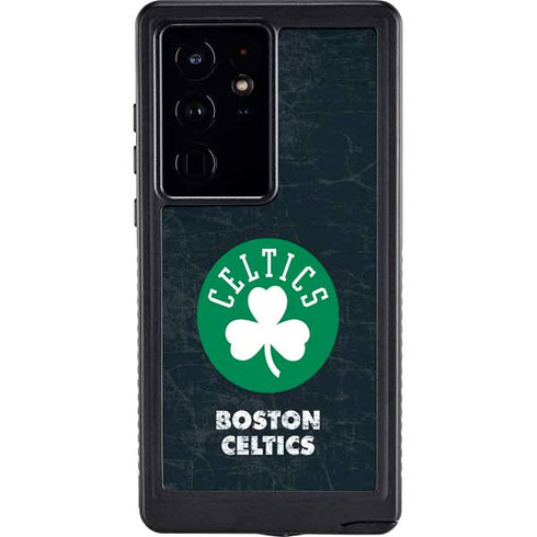 NBA Boston Celtics Black Secondary Logo Galaxy S24 Ultra Waterproof Case