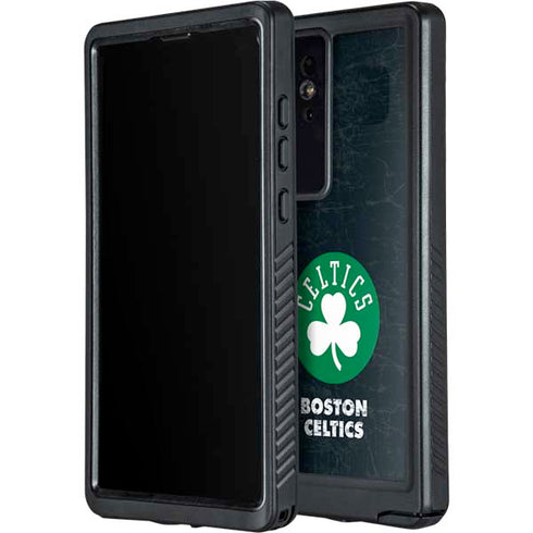 NBA Boston Celtics Black Secondary Logo Galaxy S24 Ultra Waterproof Case
