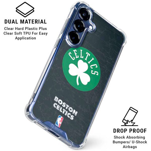 NBA Boston Celtics Black Secondary Logo Galaxy S25 Plus Clear Case