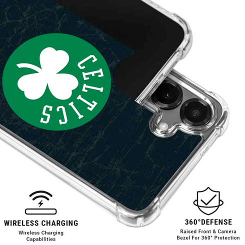 NBA Boston Celtics Black Secondary Logo Galaxy S26 Clear Case