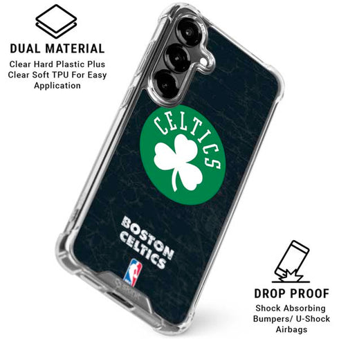 NBA Boston Celtics Black Secondary Logo Galaxy S26 Plus Clear Case