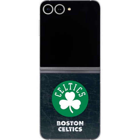 NBA Boston Celtics Black Secondary Logo Galaxy Z Flip6 Skin