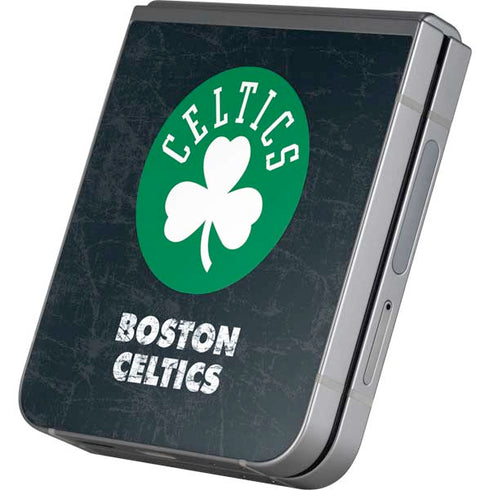 NBA Boston Celtics Black Secondary Logo Galaxy Z Flip6 Skin