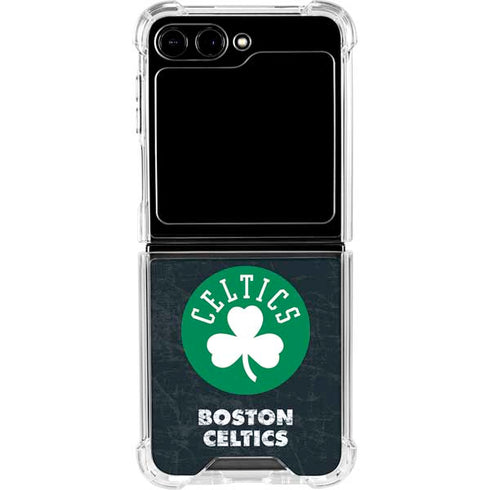 NBA Boston Celtics Black Secondary Logo Galaxy Z Flip6 Clear Case
