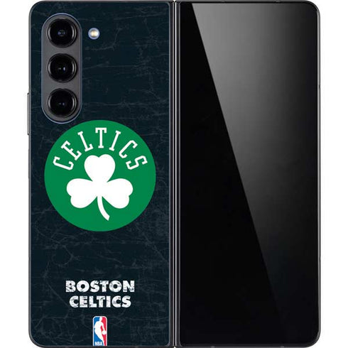NBA Boston Celtics Black Secondary Logo Galaxy Z Fold5 5G Skin