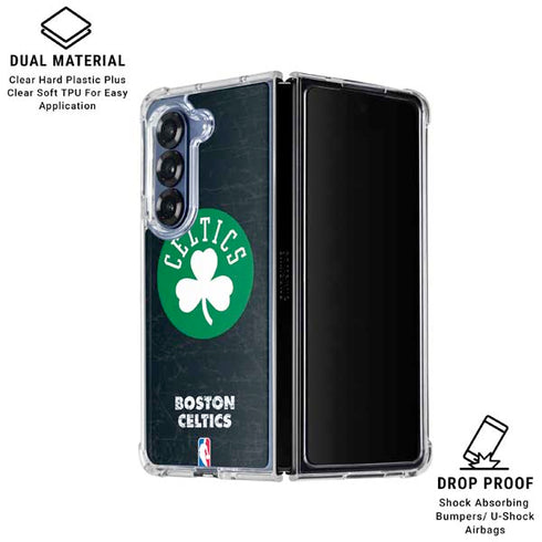 NBA Boston Celtics Black Secondary Logo Galaxy Z Fold6 Clear Case