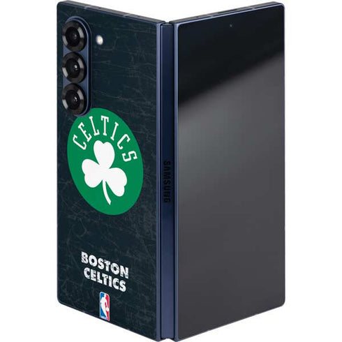 NBA Boston Celtics Black Secondary Logo Galaxy Z Fold6 Skin