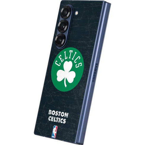 NBA Boston Celtics Black Secondary Logo Galaxy Z Fold6 Skin