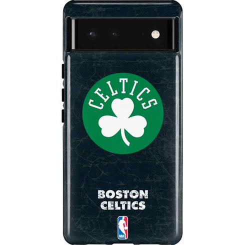 NBA Boston Celtics Black Secondary Logo Pixel Cases