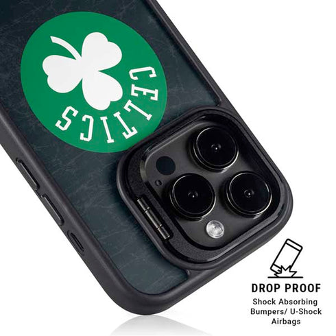 NBA Boston Celtics Black Secondary Logo iPhone 13 Pro Kickstand Case