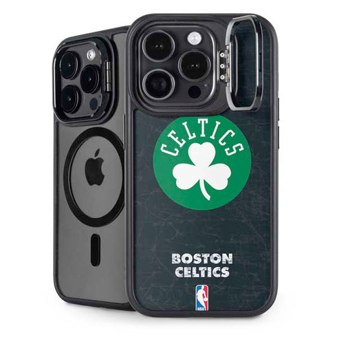 NBA Boston Celtics Black Secondary Logo iPhone 14 Pro Max Kickstand Case