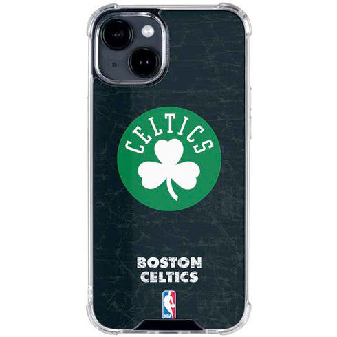 NBA Boston Celtics Black Secondary Logo iPhone 15 Clear Case