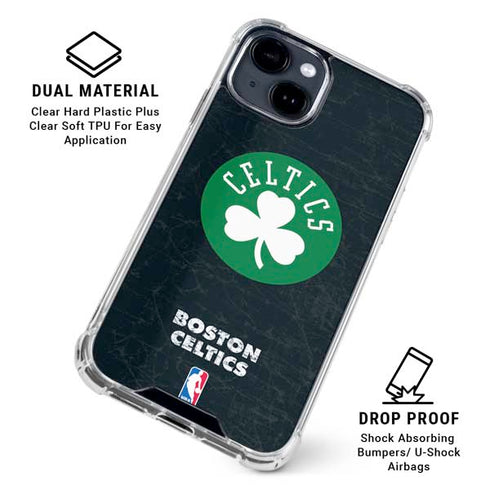 NBA Boston Celtics Black Secondary Logo iPhone 15 Clear Case