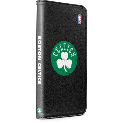 NBA Boston Celtics Black Secondary Logo iPhone 15 Plus Folio Case
