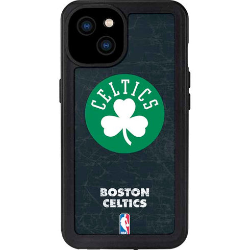 NBA Boston Celtics Black Secondary Logo iPhone 15 Plus Waterproof Case