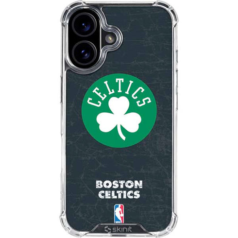 NBA Boston Celtics Black Secondary Logo iPhone 16 Clear Case