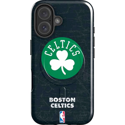 NBA Boston Celtics Black Secondary Logo iPhone 16 Magsafe Impact Case