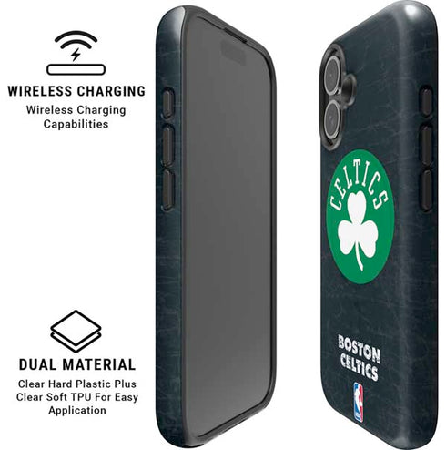 NBA Boston Celtics Black Secondary Logo iPhone 16 Magsafe Impact Case
