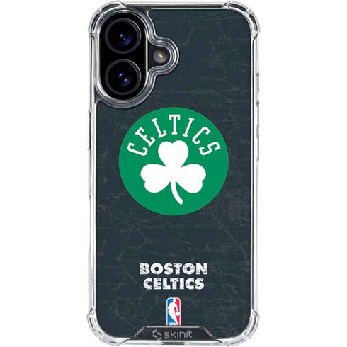 NBA Boston Celtics Black Secondary Logo iPhone 16 Plus Clear Case