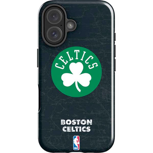 NBA Boston Celtics Black Secondary Logo iPhone 16 Plus Impact Case