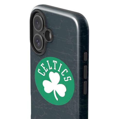NBA Boston Celtics Black Secondary Logo iPhone 16 Plus Impact Case