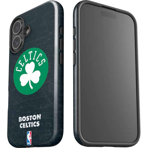 NBA Boston Celtics Black Secondary Logo iPhone 16 Plus Impact Case