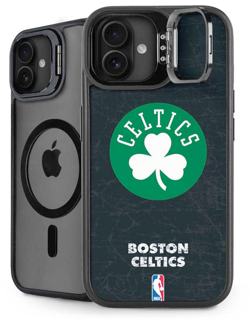 NBA Boston Celtics Black Secondary Logo iPhone 16 Plus Kickstand Case