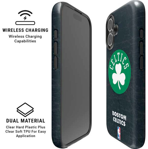 NBA Boston Celtics Black Secondary Logo iPhone 16 Plus Magsafe Impact Case