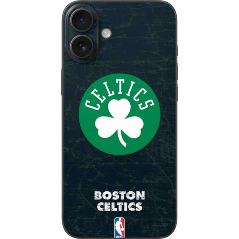 NBA Boston Celtics Black Secondary Logo iPhone 16 Plus Skin