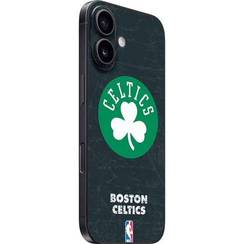 NBA Boston Celtics Black Secondary Logo iPhone 16 Plus Skin