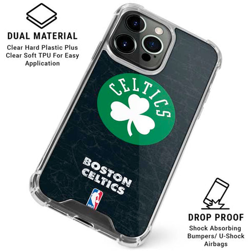 NBA Boston Celtics Black Secondary Logo iPhone 16 Pro Max Clear Case