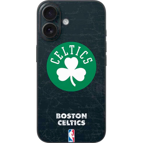NBA Boston Celtics Black Secondary Logo iPhone 16 Skin
