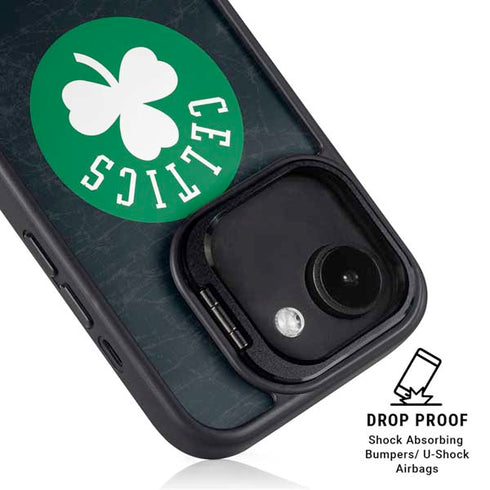 NBA Boston Celtics Black Secondary Logo iPhone 16e Kickstand Case