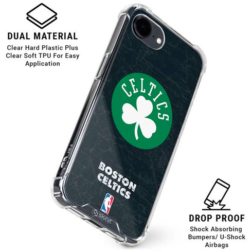 NBA Boston Celtics Black Secondary Logo iPhone 16e Clear Case