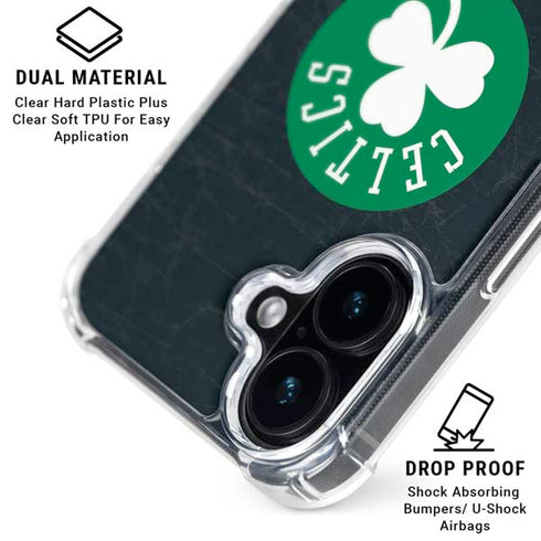 NBA Boston Celtics Black Secondary Logo iPhone 17 Clear Case