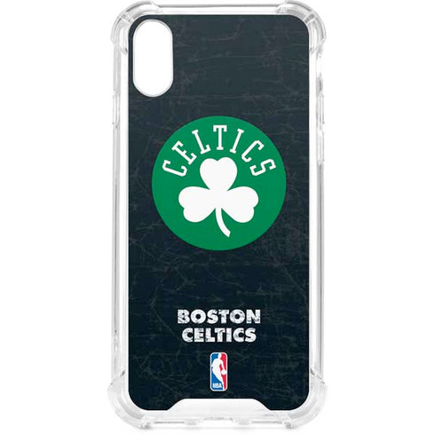 NBA Boston Celtics Black Secondary Logo iPhone XS Clear Case