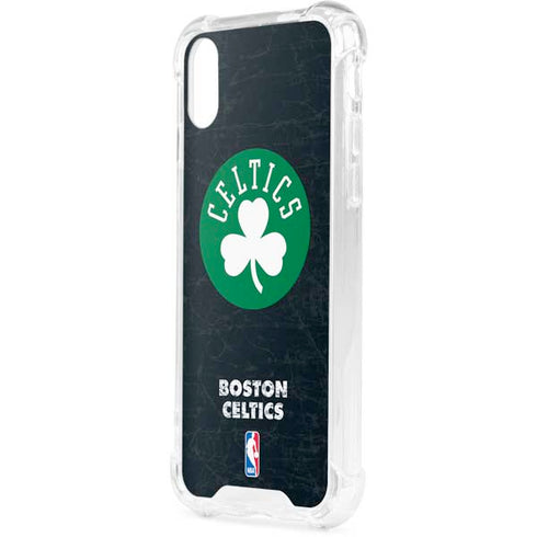 NBA Boston Celtics Black Secondary Logo iPhone XS Clear Case