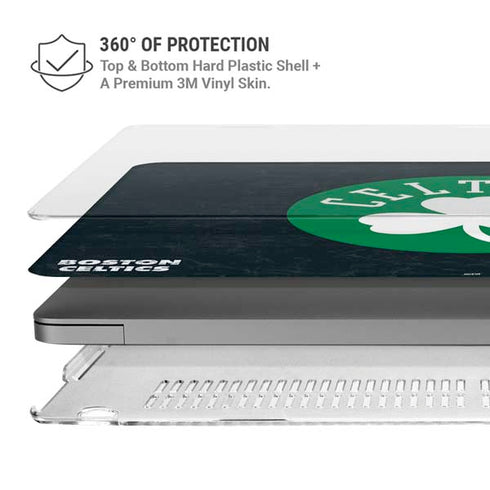 NBA Boston Celtics Black Secondary Logo MacBook Cases
