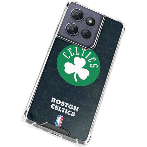 NBA Boston Celtics Black Secondary Logo Moto G 5G (2025) Clear Case