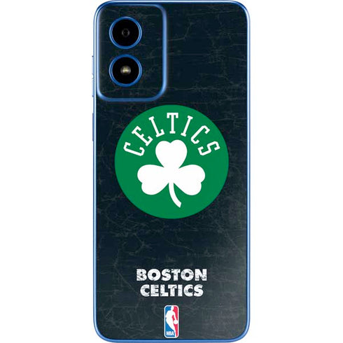 NBA Boston Celtics Black Secondary Logo Moto G Play 4G (2024) Skin