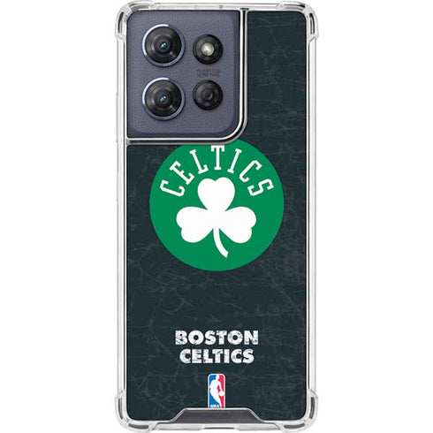 NBA Boston Celtics Black Secondary Logo Moto G Play 5G (2025) Clear Case