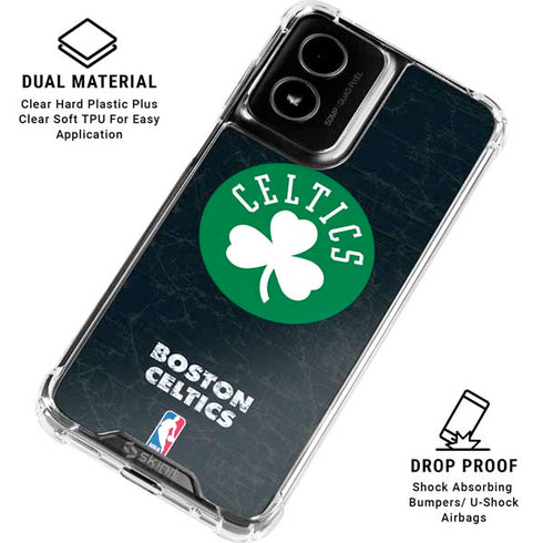NBA Boston Celtics Black Secondary Logo Moto G Power 5G (2024) Clear Case