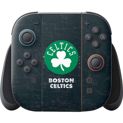 NBA Boston Celtics Black Secondary Logo Nintendo Skins