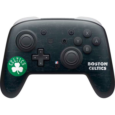 NBA Boston Celtics Black Secondary Logo Nintendo Switch 2 (2025) Pro Controller Skin
