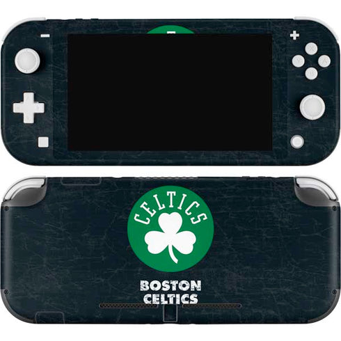 NBA Boston Celtics Black Secondary Logo Nintendo Switch Lite Skin