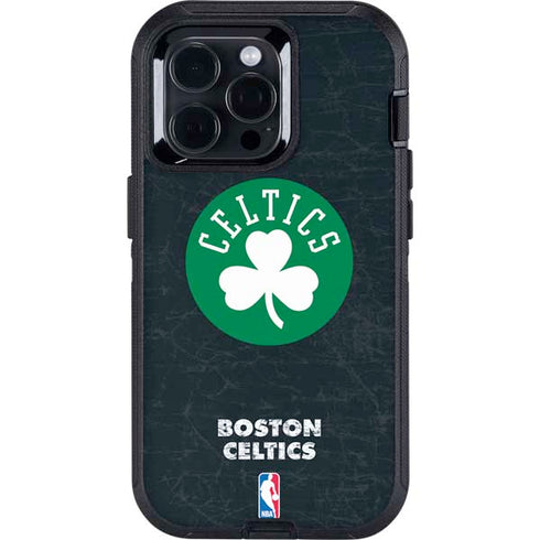 NBA Boston Celtics Black Secondary Logo Otterbox Defender iPhone Skin