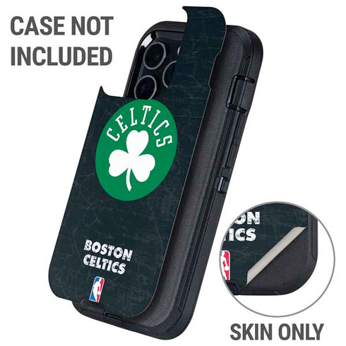 NBA Boston Celtics Black Secondary Logo Otterbox Defender iPhone Skin