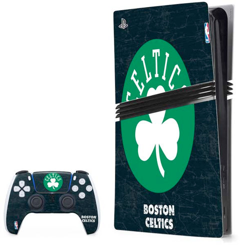 NBA Boston Celtics Black Secondary Logo PS5 Pro Bundle Skin