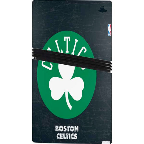 NBA Boston Celtics Black Secondary Logo PS5 Pro Bundle Skin