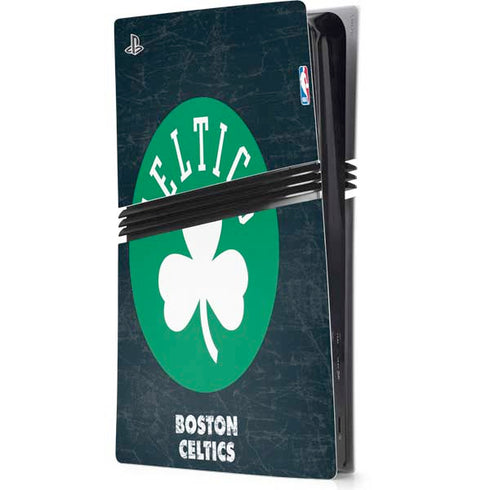 NBA Boston Celtics Black Secondary Logo PS5 Pro Console Skin